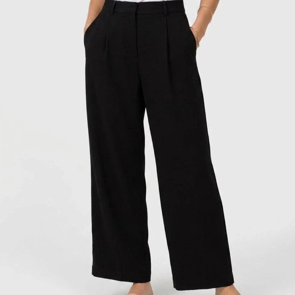 Garage NWT black high-waisted wide-leg trousers